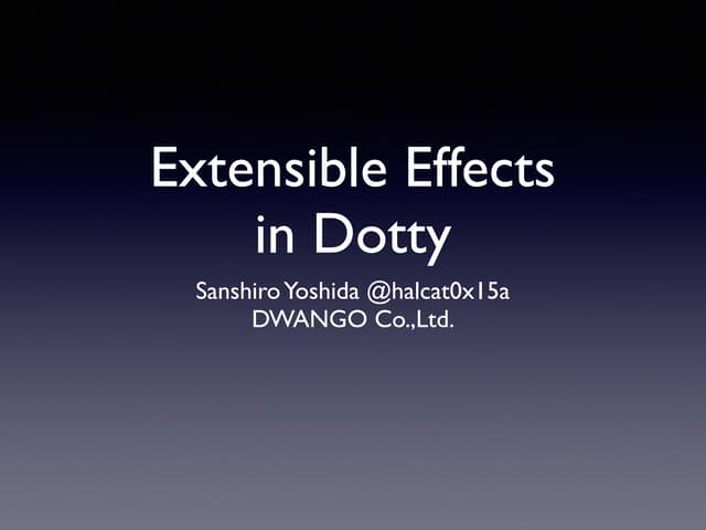 Extensible Effects in Dotty