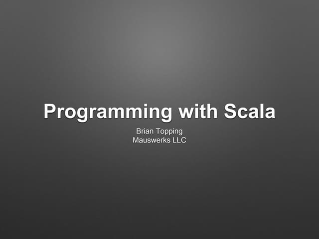 Software Engineering Thailand: Programming with Scala