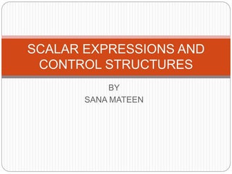Scalar expressions and control structures in perl