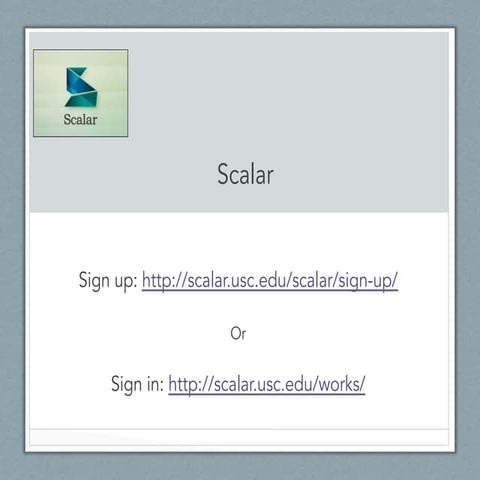 Scalar quick guide