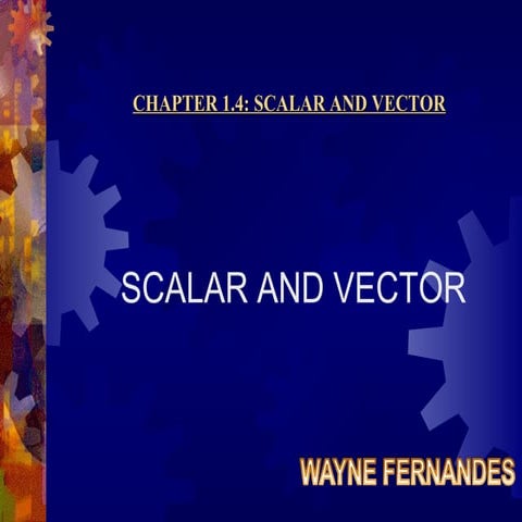 Scalars and vectors