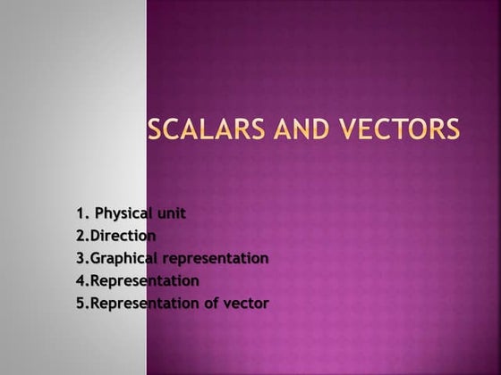Vectors and scalars - grade 10 | ODP
