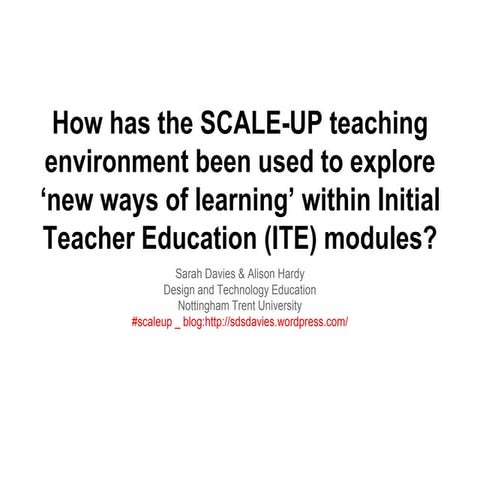 SCALE-UP 'new ways of learning'