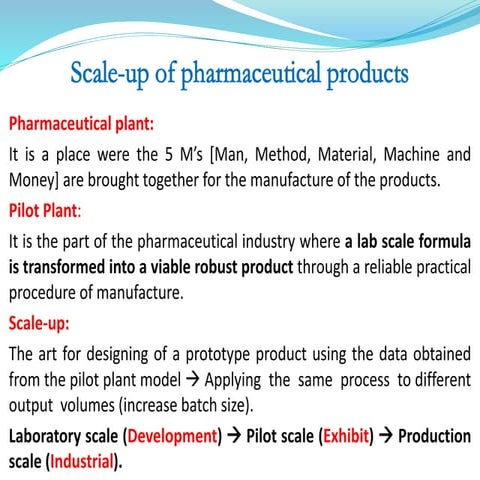 Scale-up and scale-down of chemical processes | PPTX
