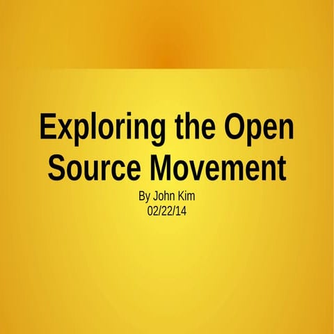 Exploring the Open Source Movement