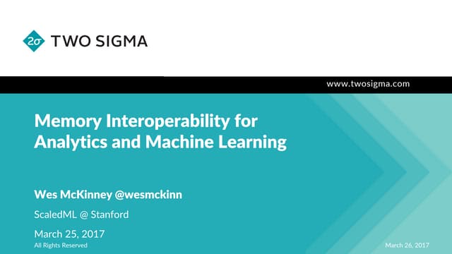 Memory Interoperability in Analytics and Machine Learning