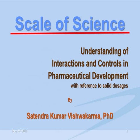 Scale of Science In Pharmaceutical Development