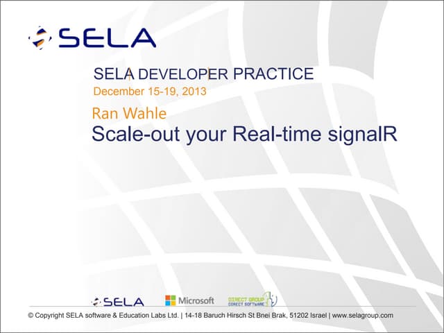Scale your signalR realtime web application