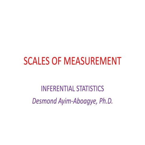 Scales of measurement