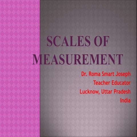 Scales of measurement