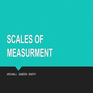 Scales of measurment