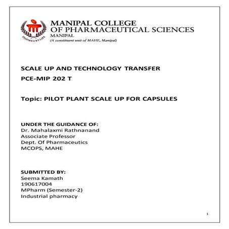 Scaleup for capsules 