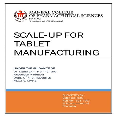 Scaleup for tablets