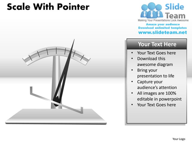 Scale with pointer powerpoint presentation slides ppt templates