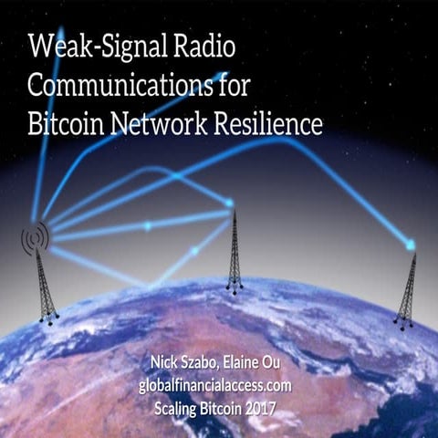 Weak-Signal Radio Communications for Bitcoin Network Resilience