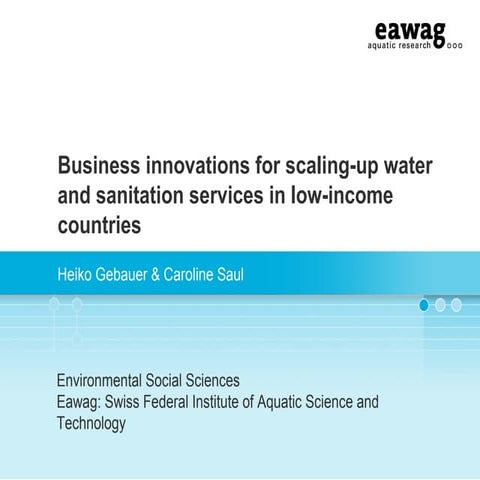 Service Innovation in the sanitation sector | PPTX