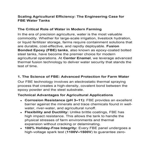 Scaling Agricultural Efficiency with Fusion Bonded Epoxy (FBE) Water ...