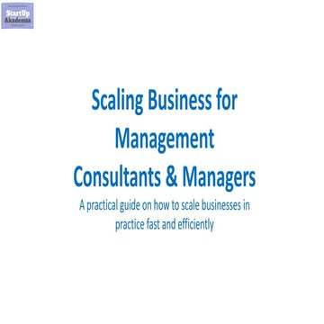 Scaling Business for Management Consultants & Managers