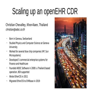 Scaling up an openEHR CDR