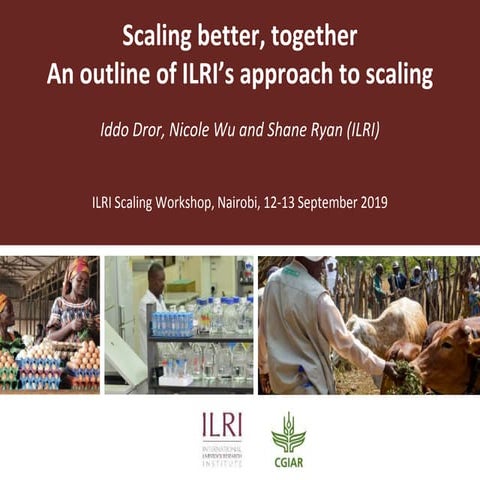 Scaling better, together: An outline of ILRI’s approach to scaling