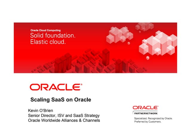 Scaling SaaS on Oracle