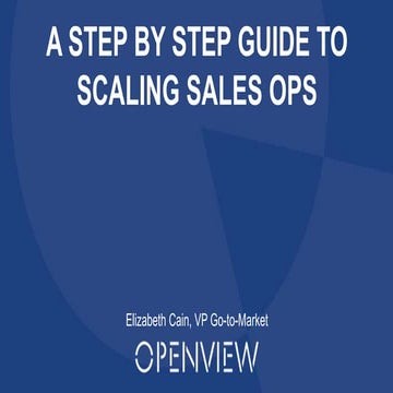 A Step by Step Guide to Scaling Sales Ops