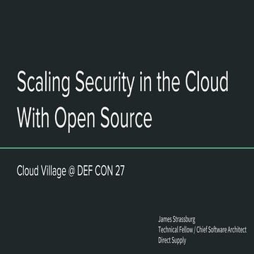 Scaling Security in the Cloud With Open Source