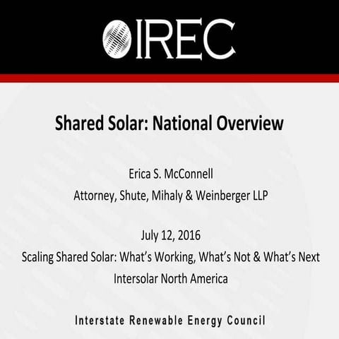 Shared Solar: National Overview