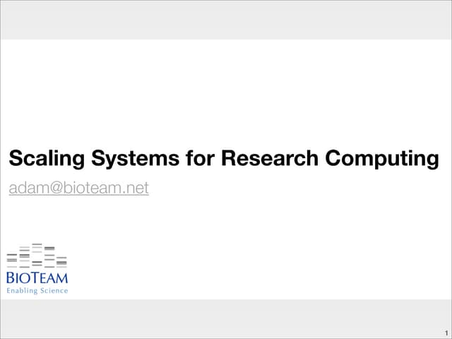 Scaling Systems for Research Computing