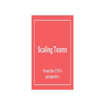 Scaling tech teams