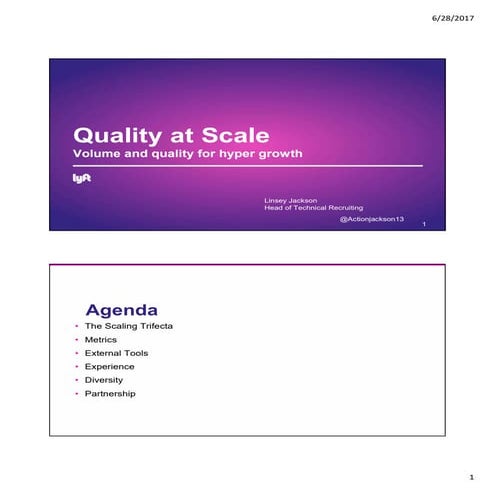 Talent42 2017: Scaling without Sacrifice the Lyft Way - Linsey Jackson