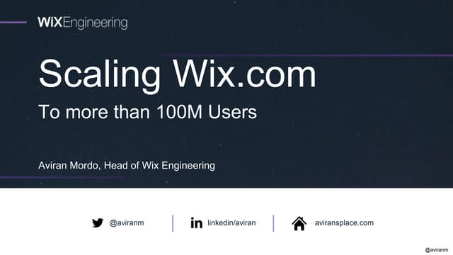 Scaling wix.com to 100 million users 