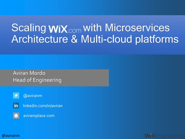Scaling wix with microservices and ...