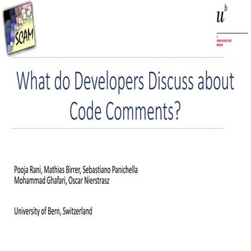 What Do Developers Discuss about Code Comments?
