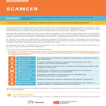 TECNICAS PARA INNOVAR LA GESTION ESCOLAR: SCAMCER 