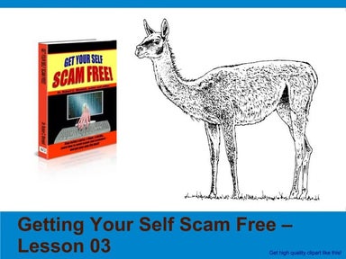 Lesson 03 in getting your self scam free