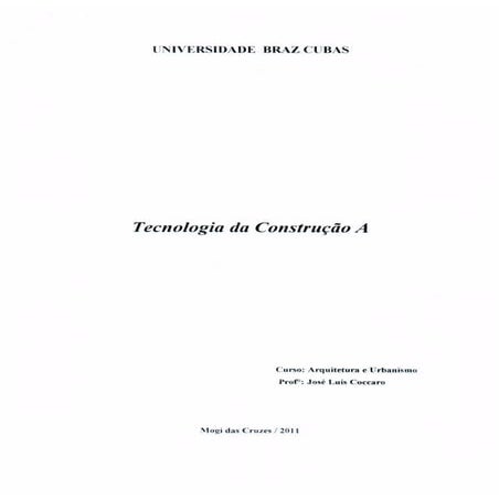 Tecnologia da Construção A