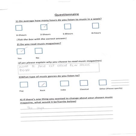 First half of questionnaire- example of it filled out | PDF