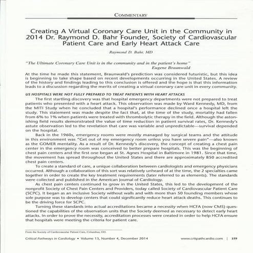 Creating A Virtual Coronary Care Unit in the Community.