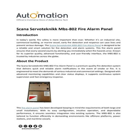 Scana Servoteknikk Mbs-802 Fire Alarm Panel.pdf