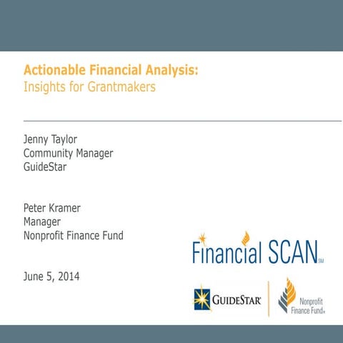 Actionable Financial Analysis: Insights for Grantmakers
