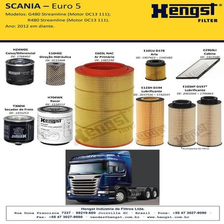 HENGST - Scania G480 R480 Streamline | PDF