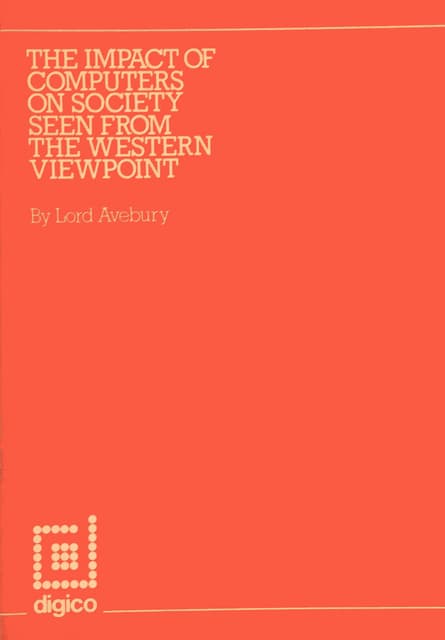 The Impact of Computers on Society Seen from the Western Viewpoint (1978)