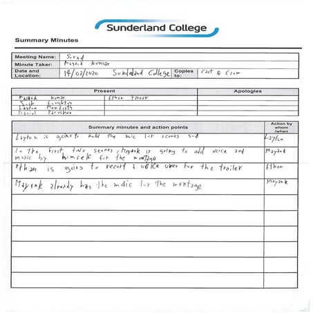 Los Hermanos-Minutes of Meetings