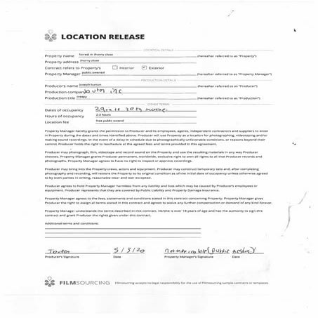 Location scouting template (recce) (1) | PDF