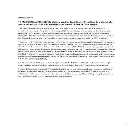 A Modification of the Lifshitz-Slyozov-Wagner Equation for Predicting Coarsen...