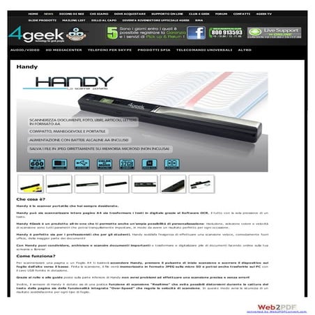 Scanner portatile A4 Handy 4 geek
