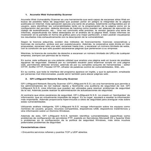 Scanners Seguridad Informatica