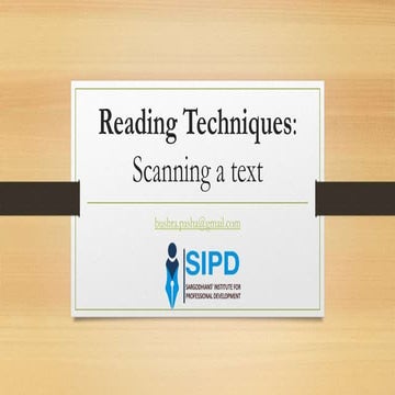 Reading Techniques, Scanning