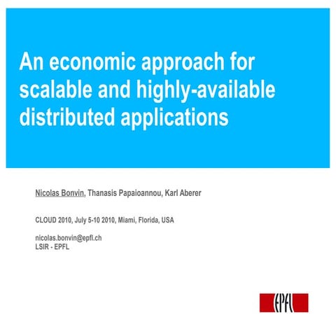An economic approach for scalable and highly-available distributed applications